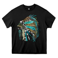 Black indian feather headdress with western  patterns Heavy Core Tee - RanaPortraitStore