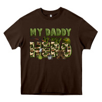 Chocolate Brown my daddy is my hero army Heavy Core Tee - Zillion Design Studio