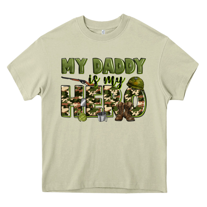 My Daddy Is My Hero Army Heavy Core Tee by Zillion Design Studio | Teevron