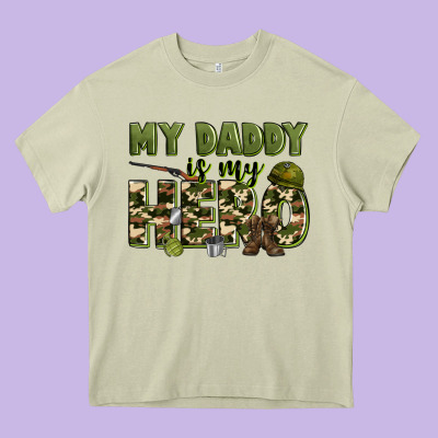 My Daddy Is My Hero Army Heavy Core Tee Designed By Zillion Design Studio