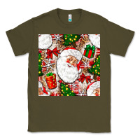 Army Green Christmas Santa Claus and gift box Classic Tee - NancyCooperArtShop