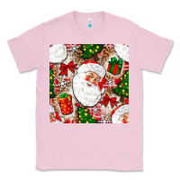 Bubblegum Pink Christmas Santa Claus and gift box Classic Tee - NancyCooperArtShop