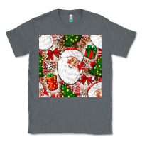 Charcoal Heather Christmas Santa Claus and gift box Classic Tee - NancyCooperArtShop