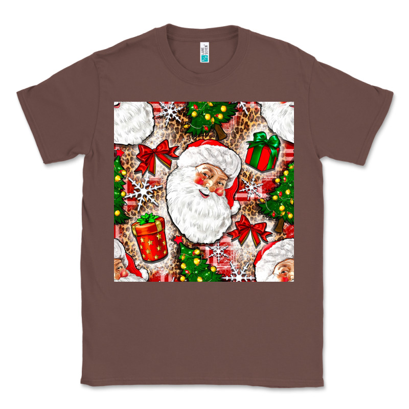 Christmas Santa Claus And Gift Box Classic Tee by NancyCooperArtShop | Teevron