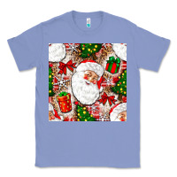 Colony Blue Christmas Santa Claus and gift box Classic Tee - NancyCooperArtShop