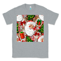 Heather Grey Christmas Santa Claus and gift box Classic Tee - NancyCooperArtShop