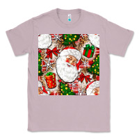 Lilac Christmas Santa Claus and gift box Classic Tee - NancyCooperArtShop