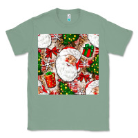 Sage Christmas Santa Claus and gift box Classic Tee - NancyCooperArtShop