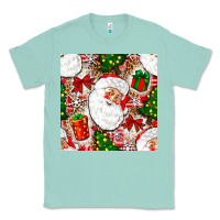 Seafoam Christmas Santa Claus and gift box Classic Tee - NancyCooperArtShop