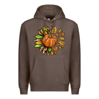 Coffee Fall Sunflower with Pumpkin Premium Hoodie - texasbilliewilder