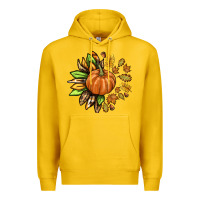 Lemon Fall Sunflower with Pumpkin Premium Hoodie - texasbilliewilder
