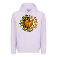 Lilac Fall Sunflower with Pumpkin Premium Hoodie - texasbilliewilder