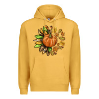 Mustard Fall Sunflower with Pumpkin Premium Hoodie - texasbilliewilder