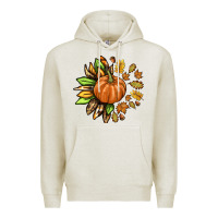 Oatmeal Heather Fall Sunflower with Pumpkin Premium Hoodie - texasbilliewilder