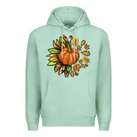 Seafoam Fall Sunflower with Pumpkin Premium Hoodie - texasbilliewilder