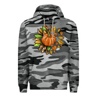 Slate Camo Fall Sunflower with Pumpkin Premium Hoodie - texasbilliewilder