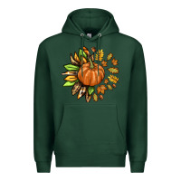 Sports Green Fall Sunflower with Pumpkin Premium Hoodie - texasbilliewilder