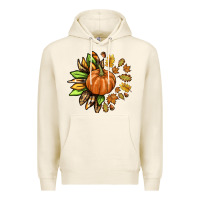 Fall Sunflower With Pumpkin Premium Hoodie | Teevron