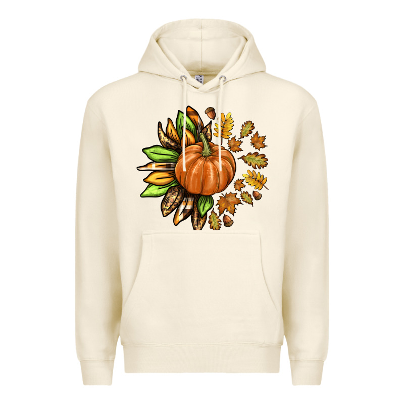 Fall Sunflower With Pumpkin Premium Hoodie by texasbilliewilder | Teevron