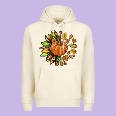 Fall Sunflower With Pumpkin Premium Hoodie Designed By Texasbilliewilder