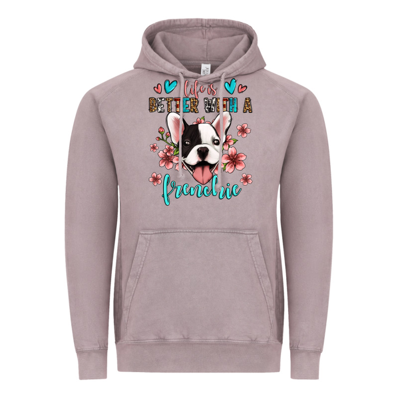Life Is Better With A Frenchie Vintage Hoodie by Jasminsmagicworld | Teevron