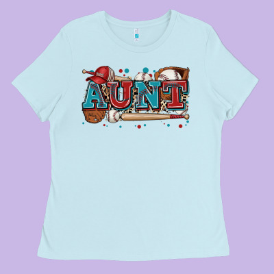 Aunt Baseball Ladies Tee Designed By Zillion Design Studio