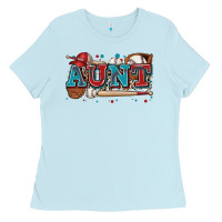Baby Blue aunt baseball Ladies Tee - Zillion Design Studio