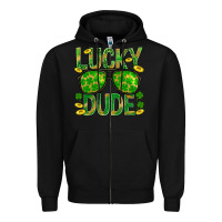 Black Lucky Dude St Patricks Zipper Hoodie - BundleAndBundleShop