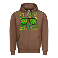 Chestnut Lucky Dude St Patricks Zipper Hoodie - BundleAndBundleShop