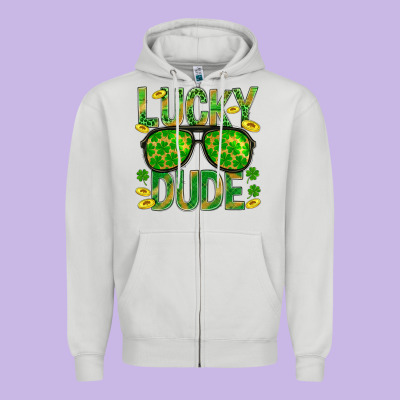 Lucky Dude St Patricks Zipper Hoodie Designed By Bundleandbundleshop