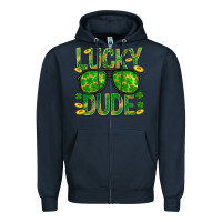 Navy Lucky Dude St Patricks Zipper Hoodie - BundleAndBundleShop