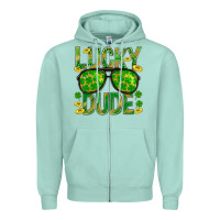 Seafoam Lucky Dude St Patricks Zipper Hoodie - BundleAndBundleShop