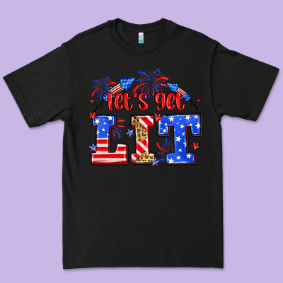 Let's Get Lit 4th Of July Premium Tee Designed By Neo Western