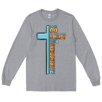 Heather Grey i can do all things through christ who strengthens Long Sleeve Tee - MaliasSmallBusiness