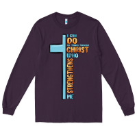 Plum i can do all things through christ who strengthens Long Sleeve Tee - MaliasSmallBusiness
