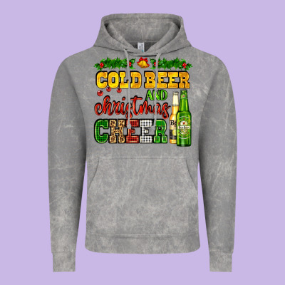Cold Beer And Christmas Cheer With Beer Bottles Vintage Hoodie Designed By Adodesignshop