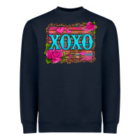 Navy xoxo valentine's day pink roses and hearts Heavyweight Sweatshirt - Jasminsmagicworld