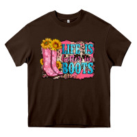 Chocolate Brown life is better in boots Heavy Core Tee - Zillion Design Studio