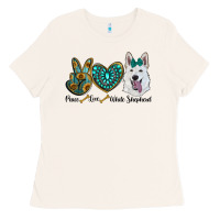 Bone peace love white sepherd Ladies Tee - RanaPortraitStore