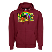 Burgundy St. Patricks Love With Gnome Zipper Hoodie - BundleAndBundleShop