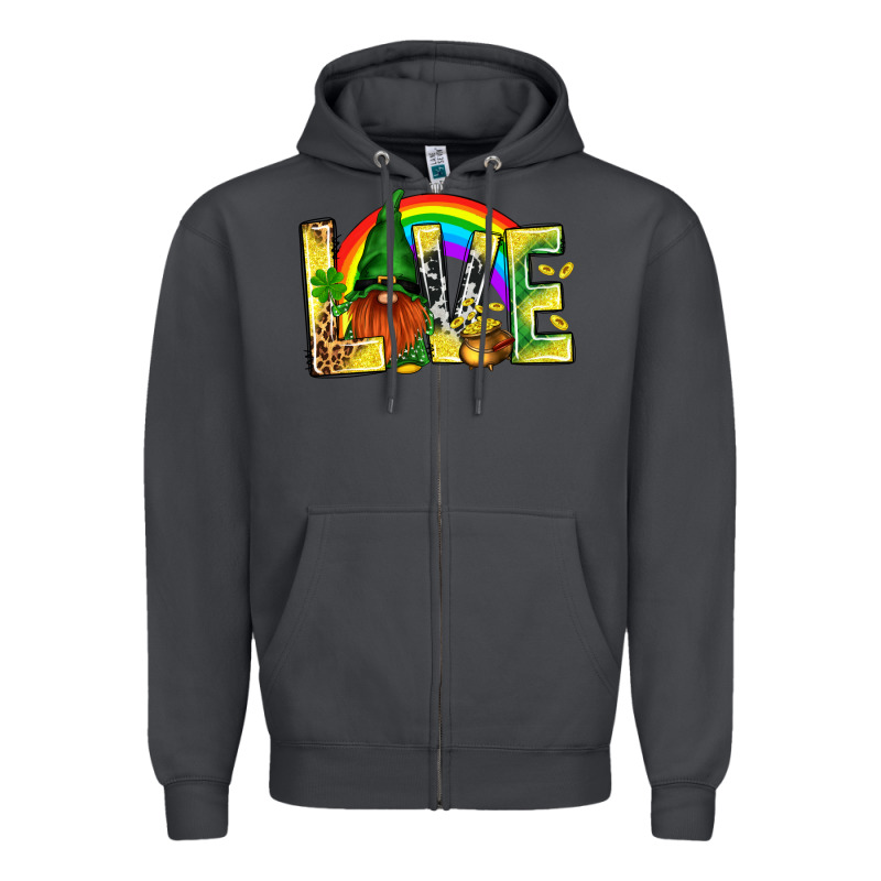 St. Patricks Love With Gnome Zipper Hoodie by BundleAndBundleShop | Teevron