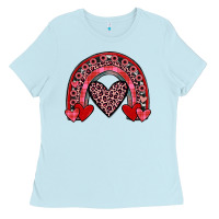 Baby Blue valentines heart rainbow Ladies Tee - JahusDesignShop
