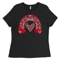 Black valentines heart rainbow Ladies Tee - JahusDesignShop