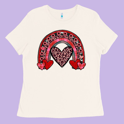 Valentines Heart Rainbow Ladies Tee Designed By Jahusdesignshop