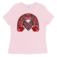 Bubblegum Pink valentines heart rainbow Ladies Tee - JahusDesignShop