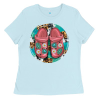 Baby Blue western crocin Ladies Tee - texasbilliewilder