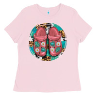 Bubblegum Pink western crocin Ladies Tee - texasbilliewilder