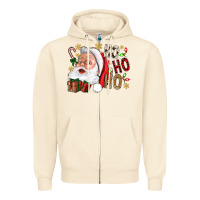 Sandshell Santa Ho Ho Ho With Gift Box Zipper Hoodie - BundleAndBundleShop