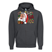 Smoke Santa Ho Ho Ho With Gift Box Zipper Hoodie - BundleAndBundleShop