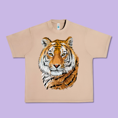 Tiger Head Urban Heavy Tee Designed By Lillyallendesigns